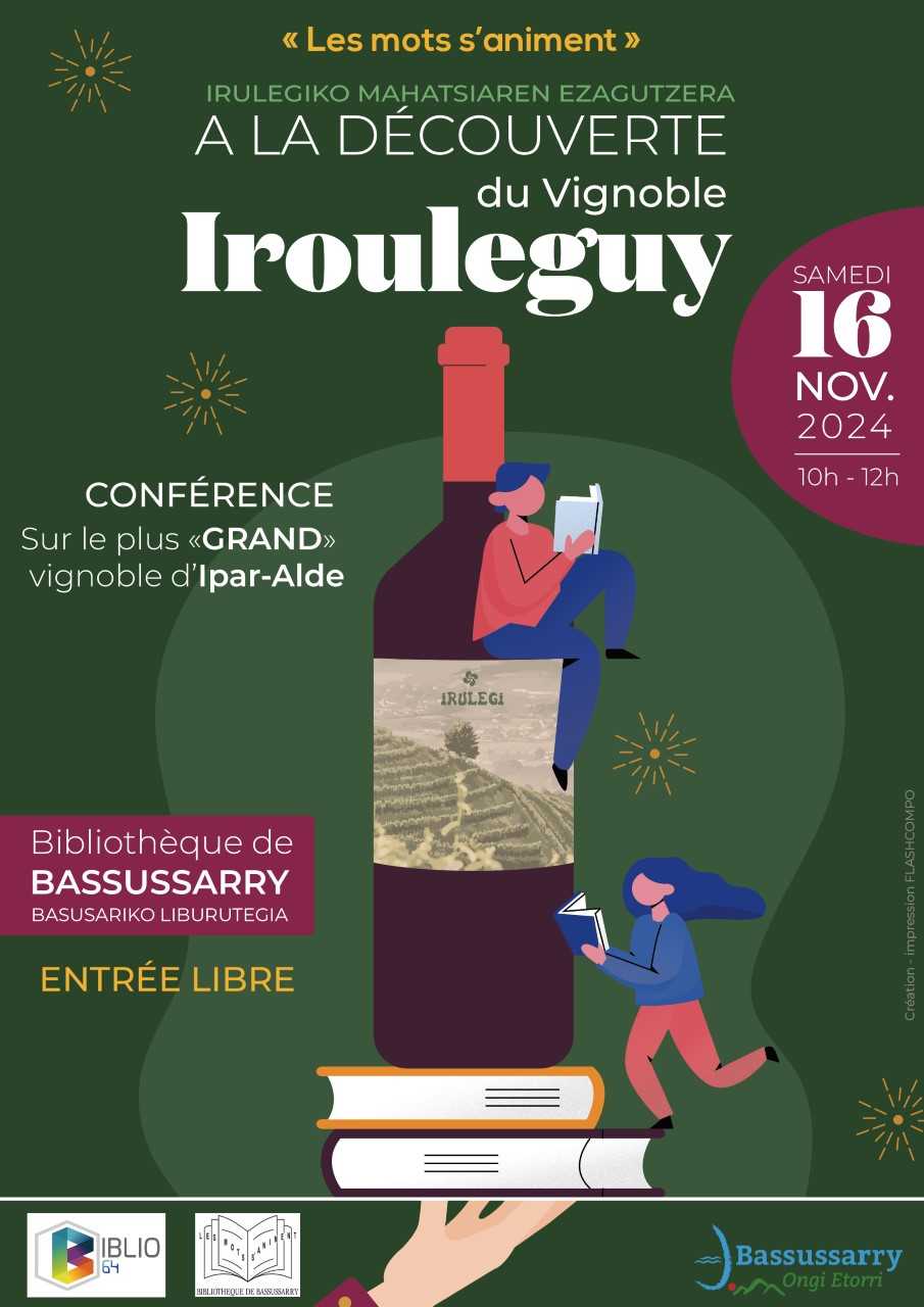 Affiche conférence Irouléguy bibli 16.11.24